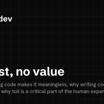 No cost, no value | jola.dev