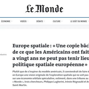 Europe spatiale : « Une copie bâclée de ce que les Américains ont fait il y a vingt ans ne peut pas tenir lieu de politique spatiale européenne »
