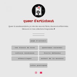 Queer d'Artichaut - Linogravure, queer asio-descendante