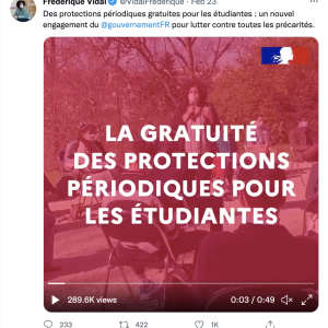 Précarité menstruelle étudiante ? La ministre s'en tamponne.