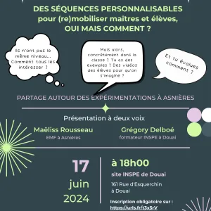 Des séquences personnalisables pour (re)mobiliser maitres et élèves ?