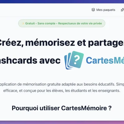 CartesMémoire : Création de flashcards pensées pour la classe