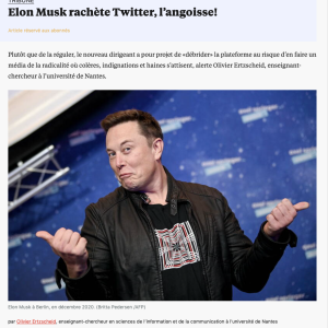 Puisqu'Elon Musk a racheté Twitter, il faut imaginer Hannibal Lecter rachetant Mc Donald.