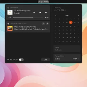 This Extension Adds a Progress Bar to GNOME Shell Media Controls