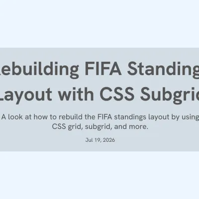 Rebuilding FIFA Standings Layout with CSS Subgrid