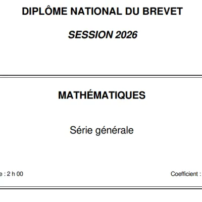 Sujets de mathématiques au Brevet des collèges 2026