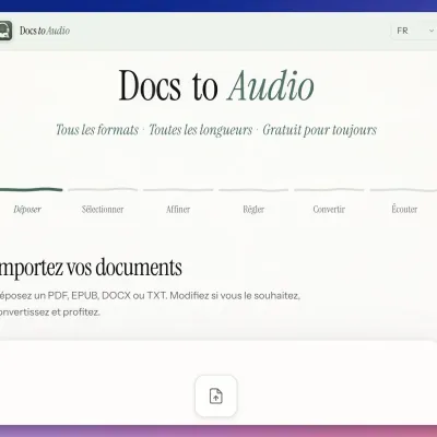 DocsToAudio : convertir PDF et EPUB en audio, sans compte