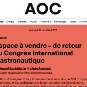 Espace à vendre – de retour du Congrès international d’astronautique