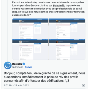 Mais vous n'aurez pas ma (Doctolib)erté de penser
