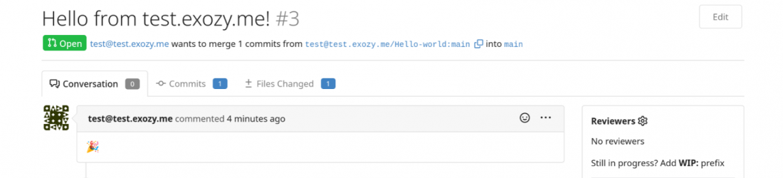 First-ever Gitea pull request from a remote instance!!! 🎉🥳