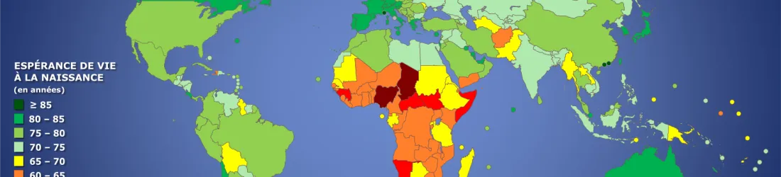 Carte du monde : espérance de vie | Atlasocio.com