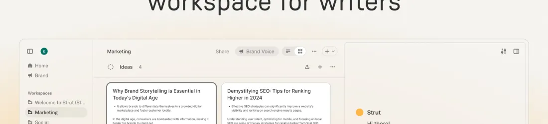 Strut — The all-in-one AI workspace for writing