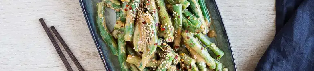 Salade de haricots verts au sésame et tahini : fraîche et simple