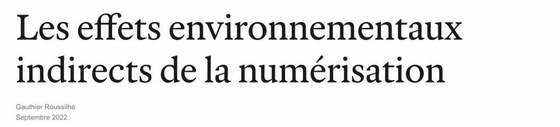 Les effets environnementaux indirects de la numérisation | Gauthier Roussilhe