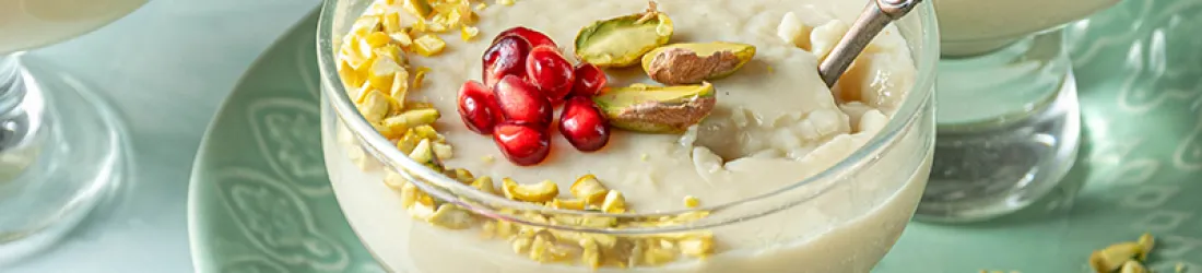Mahalabia / crème dessert au lait (végétalien, vegan)
