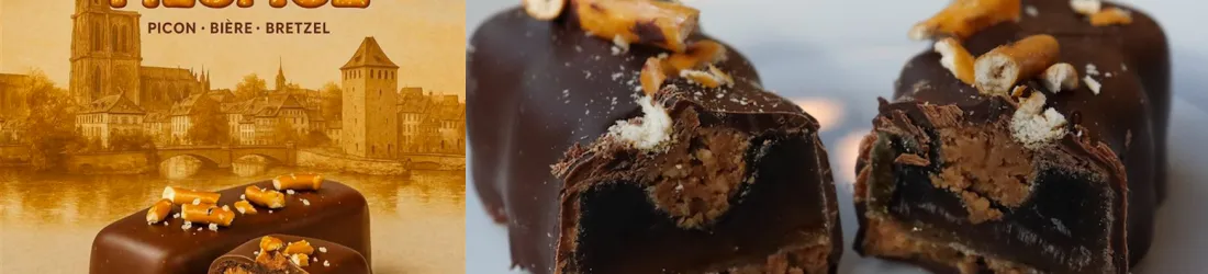 Douceur sucrée : une chocolaterie strasbourgeoise sort une barre chocolatée bretzel-Picon