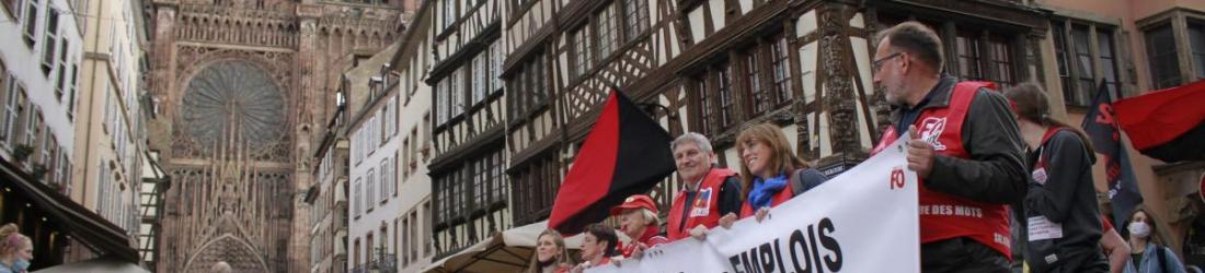 Un millier de personnes à Strasbourg contre les réformes des retraites et de l'assurance chômage
