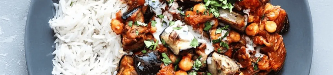 Curry aux aubergines grillées
