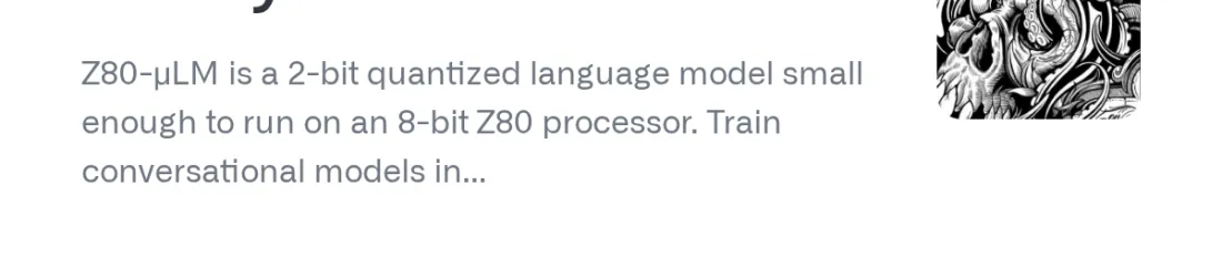 GitHub - HarryR/z80ai: Z80-μLM, a 2-bit quantized language model
