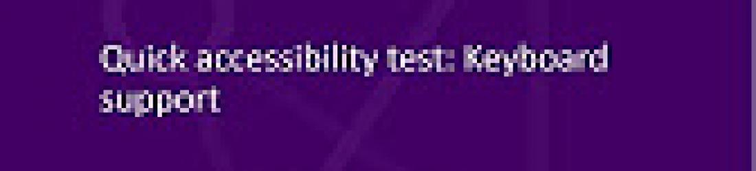 Quick accessibility tests