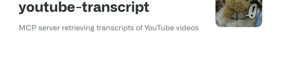 GitHub - jkawamoto/mcp-youtube-transcript: MCP server retrieving transcripts of YouTube videos