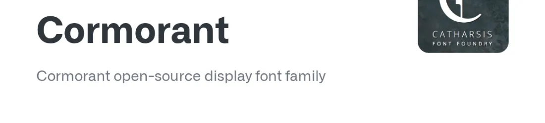 GitHub - CatharsisFonts/Cormorant: Cormorant open-source display font family