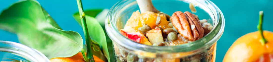 Salade de lentilles à la clémentine et à la pomme