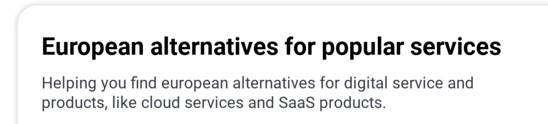 European alternatives for popular services | European Alternatives