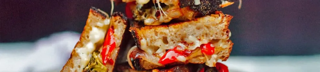 Croque-monsieur au brocoli et poivron